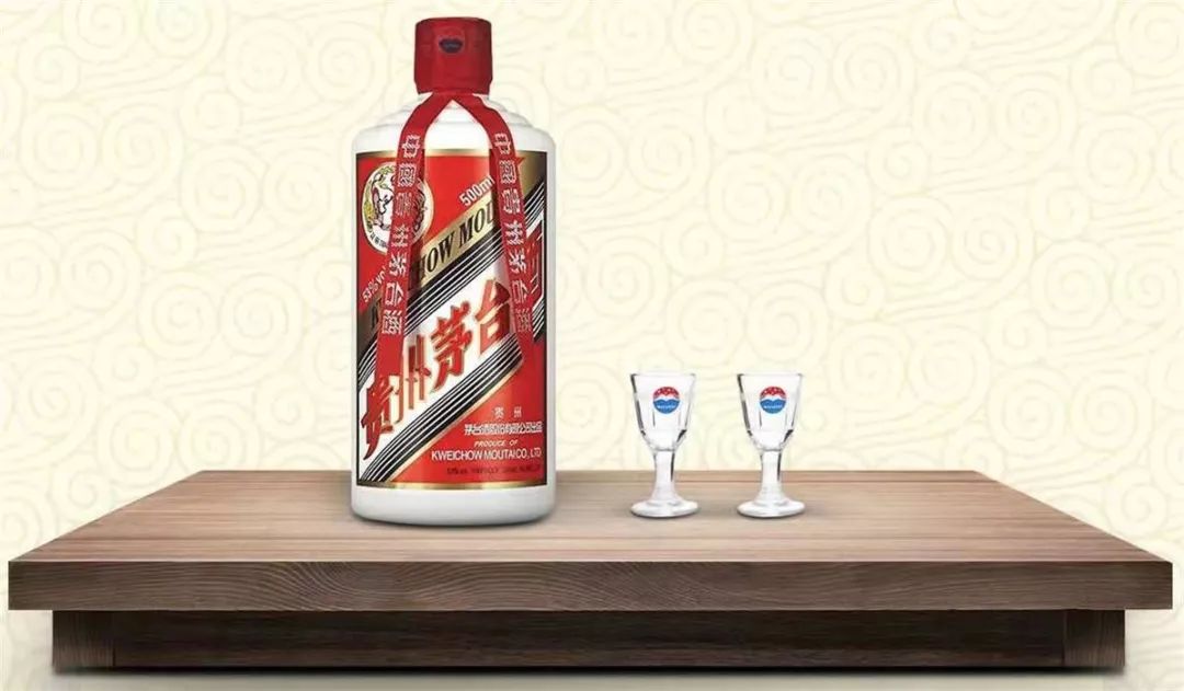 中国贵州茅台酒的红飘带